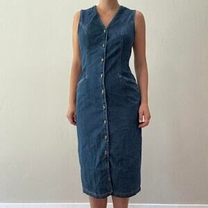 90s denim midi dress